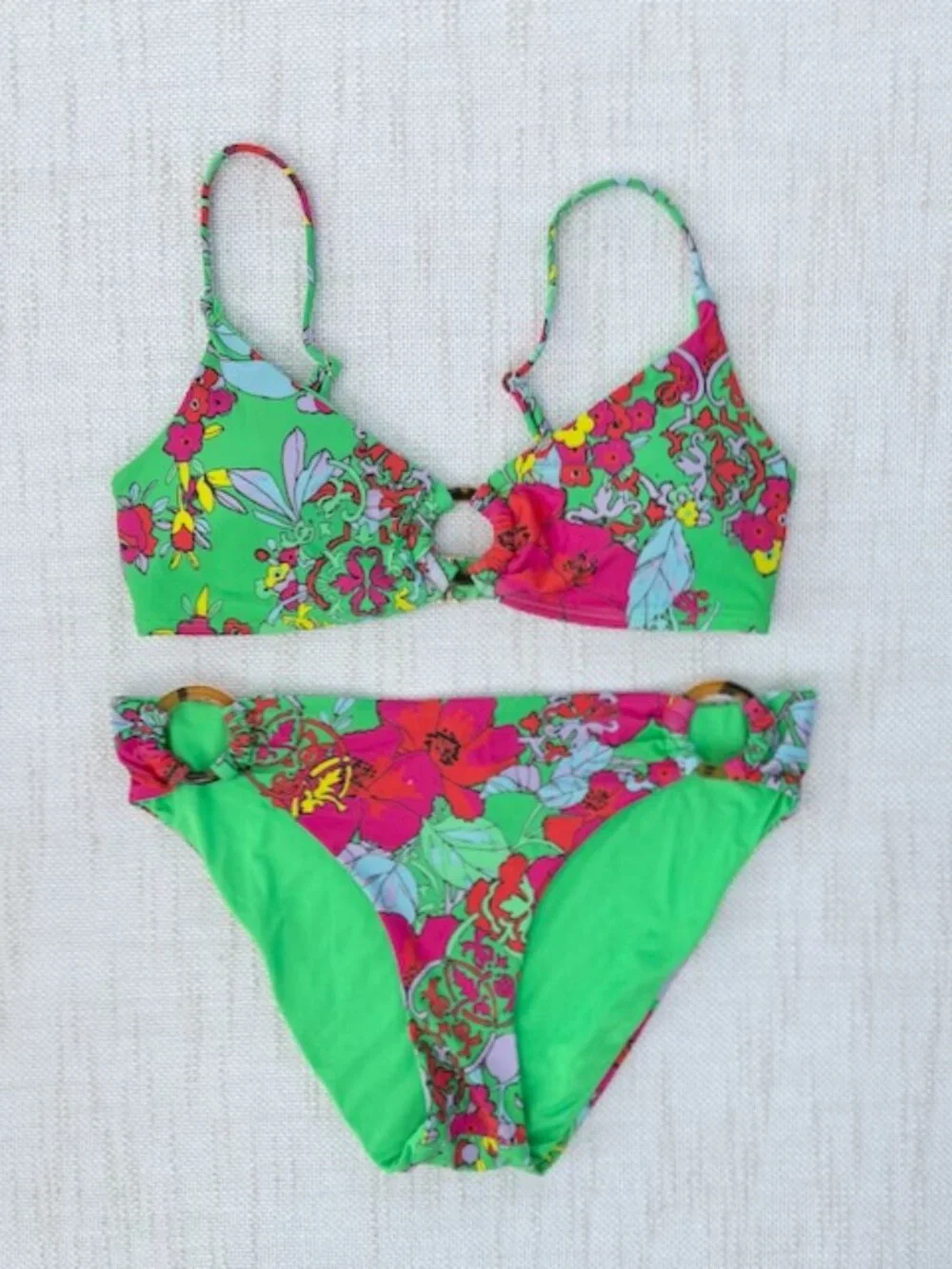 Roller Rabbit Ashbury Floral Ring Bikini Sz S